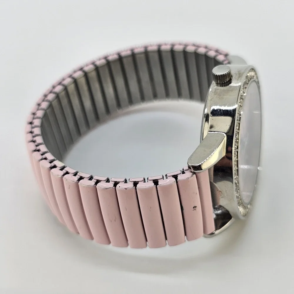 Women's Watch 36MM Pink Dial Pink Stretch Metal Band 5.75